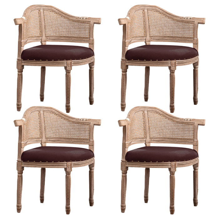Chaise de salle à manger de style campagnard en bois massif, finition mate, fauteuil de salle à manger à dossier ouvert