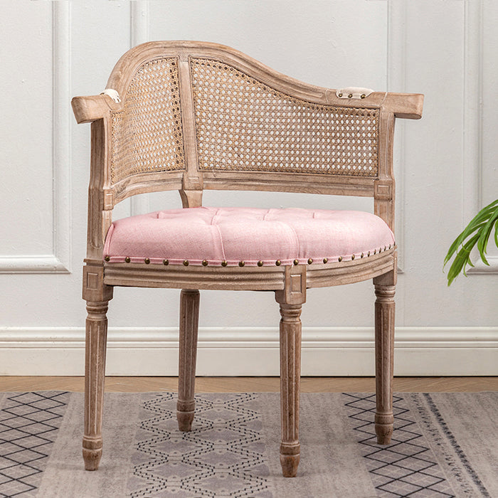 Chaise de salle à manger de style campagnard en bois massif, finition mate, fauteuil de salle à manger à dossier ouvert