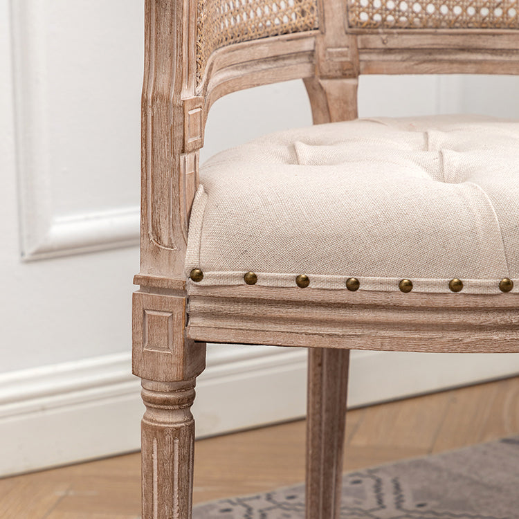 Chaise de salle à manger de style campagnard en bois massif, finition mate, fauteuil de salle à manger à dossier ouvert