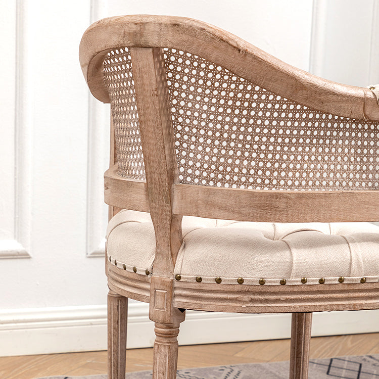 Chaise de salle à manger de style campagnard en bois massif, finition mate, fauteuil de salle à manger à dossier ouvert