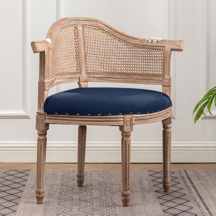 Chaise de salle à manger de style campagnard en bois massif, finition mate, fauteuil de salle à manger à dossier ouvert