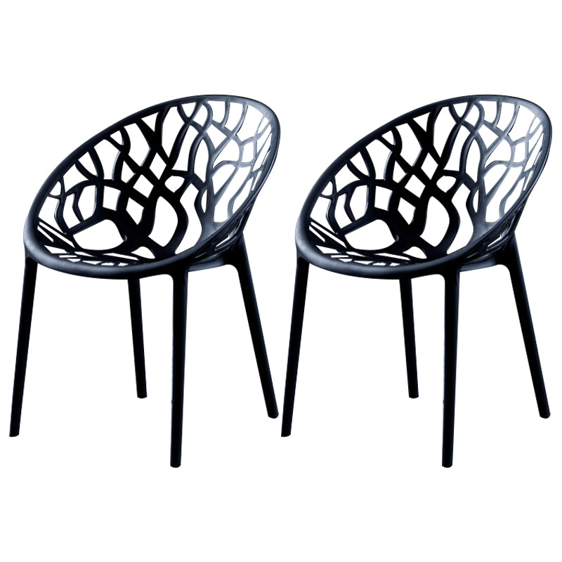 Scandinavian Plastic Dining Chair Cross Back Side Chair with 4 Legs for Home Use