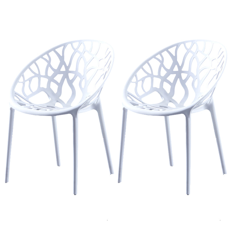 Scandinavian Plastic Dining Chair Cross Back Side Chair with 4 Legs for Home Use