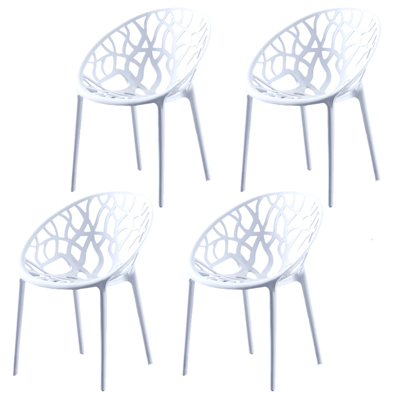 Scandinavian Plastic Dining Chair Cross Back Side Chair with 4 Legs for Home Use