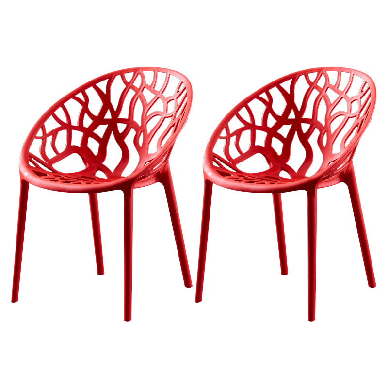 Scandinavian Plastic Dining Chair Cross Back Side Chair with 4 Legs for Home Use