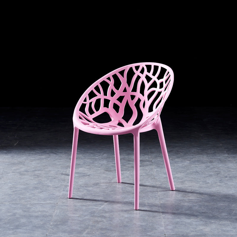 Scandinavian Plastic Dining Chair Cross Back Side Chair with 4 Legs for Home Use