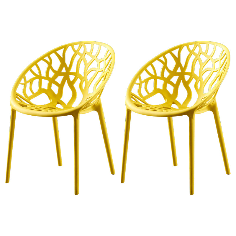 Scandinavian Plastic Dining Chair Cross Back Side Chair with 4 Legs for Home Use