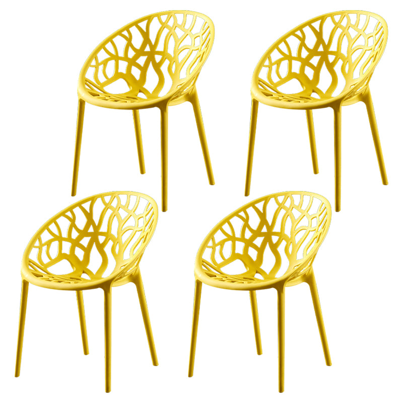 Scandinavian Plastic Dining Chair Cross Back Side Chair with 4 Legs for Home Use