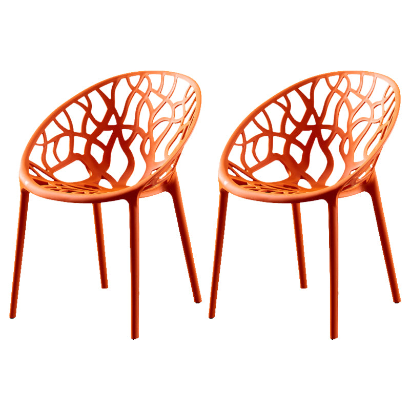 Scandinavian Plastic Dining Chair Cross Back Side Chair with 4 Legs for Home Use