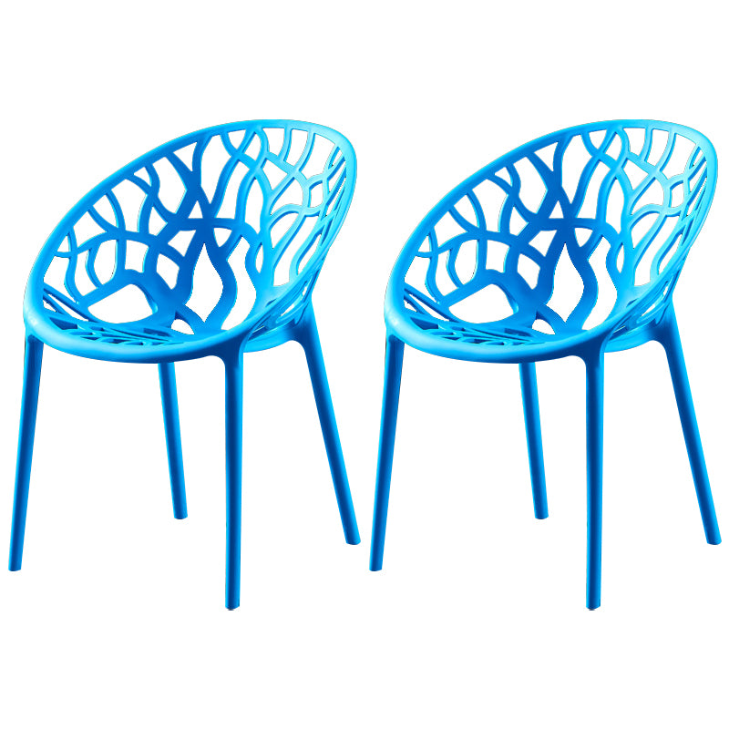Scandinavian Plastic Dining Chair Cross Back Side Chair with 4 Legs for Home Use