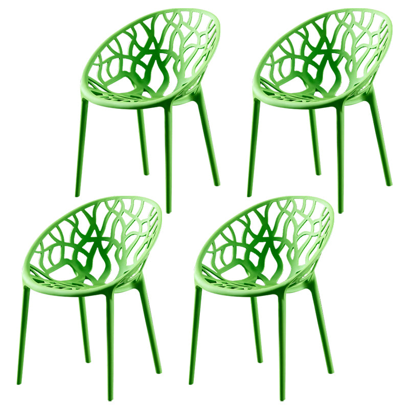 Scandinavian Plastic Dining Chair Cross Back Side Chair with 4 Legs for Home Use