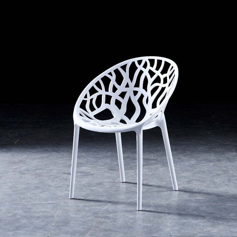 Scandinavian Plastic Dining Chair Cross Back Side Chair with 4 Legs for Home Use