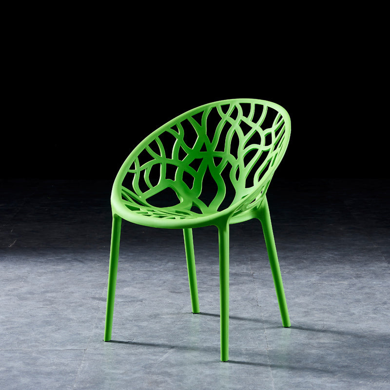 Scandinavian Plastic Dining Chair Cross Back Side Chair with 4 Legs for Home Use