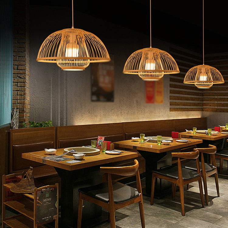 Chinesische Anhänger Beleuchtungskörper Rattan Hanges Licht mit hängenden Kabel für das Restaurant