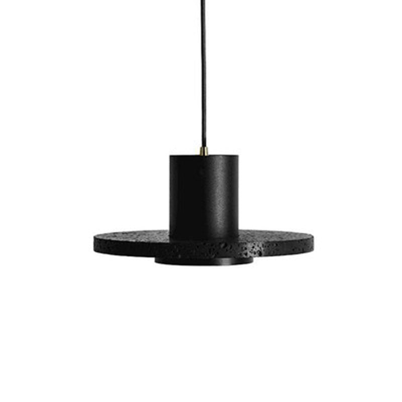 Black Hole Stone Chandelier Light Nordic Modern Style 1 Light Living Room Hanging Light Fixture