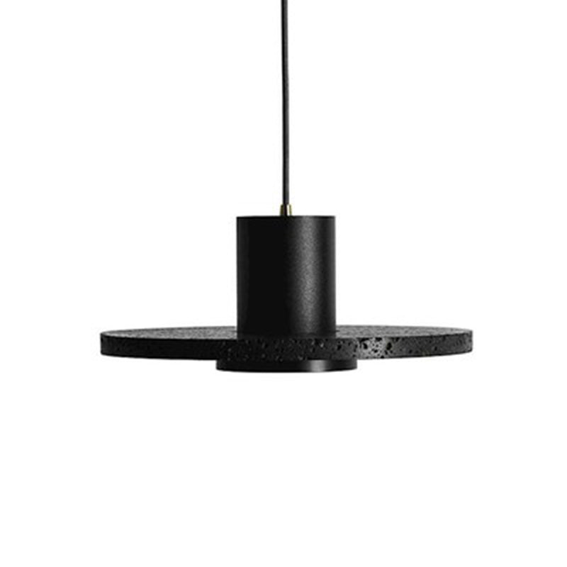 Black Hole Stone Chandelier Light Nordic Modern Style 1 Light Living Room Hanging Light Fixture