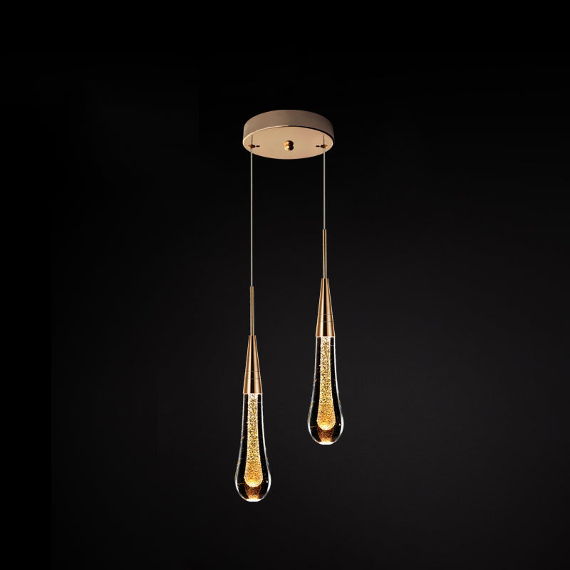 Tear Shape Crystal Hanging Light Fixture LED Simple Luxury Style Indoor Chandelier Pendant Light
