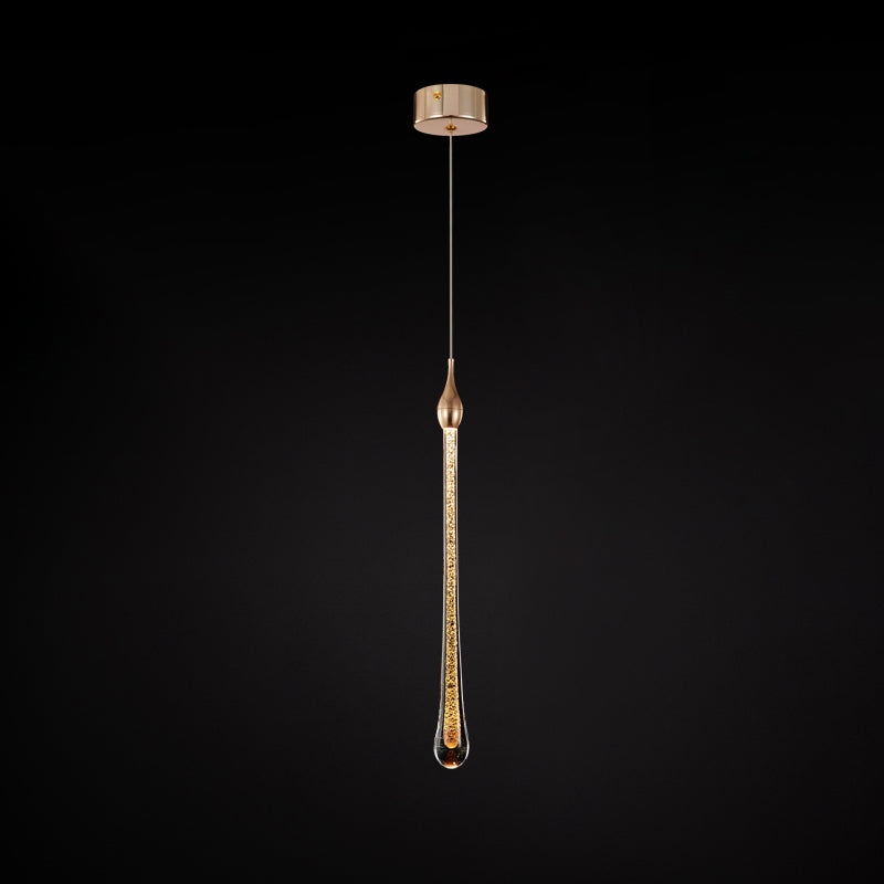 Tear Shape Crystal Hanging Light Fixture LED Simple Luxury Style Indoor Chandelier Pendant Light