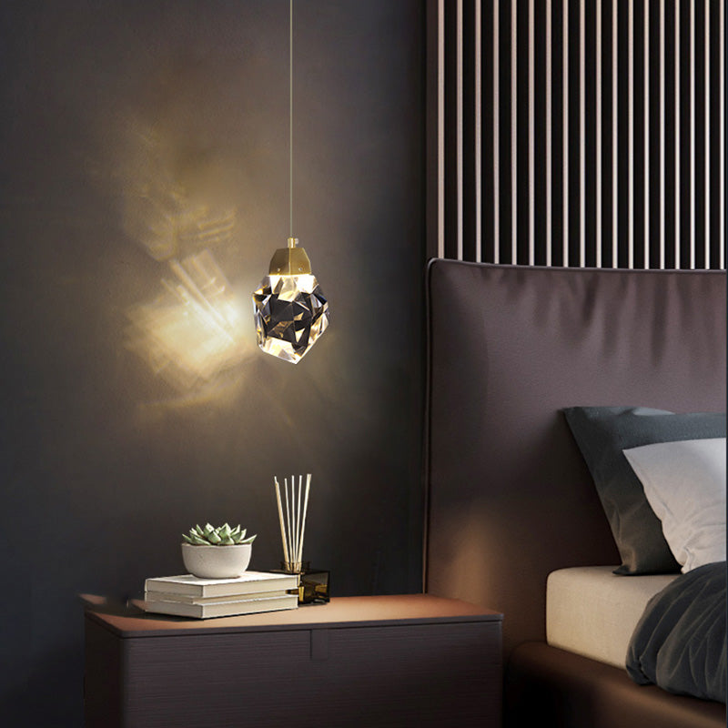 Lampada appesa al cristallo a LED semplice soggiorno in stile lusso lampadario a sospensione a sospensione