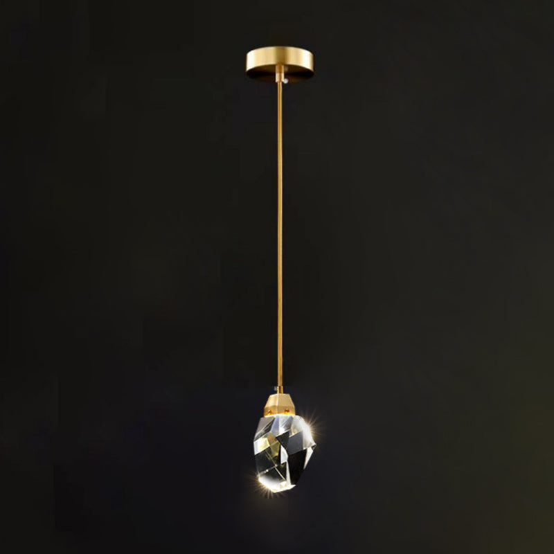 Lampada appesa al cristallo a LED semplice soggiorno in stile lusso lampadario a sospensione a sospensione