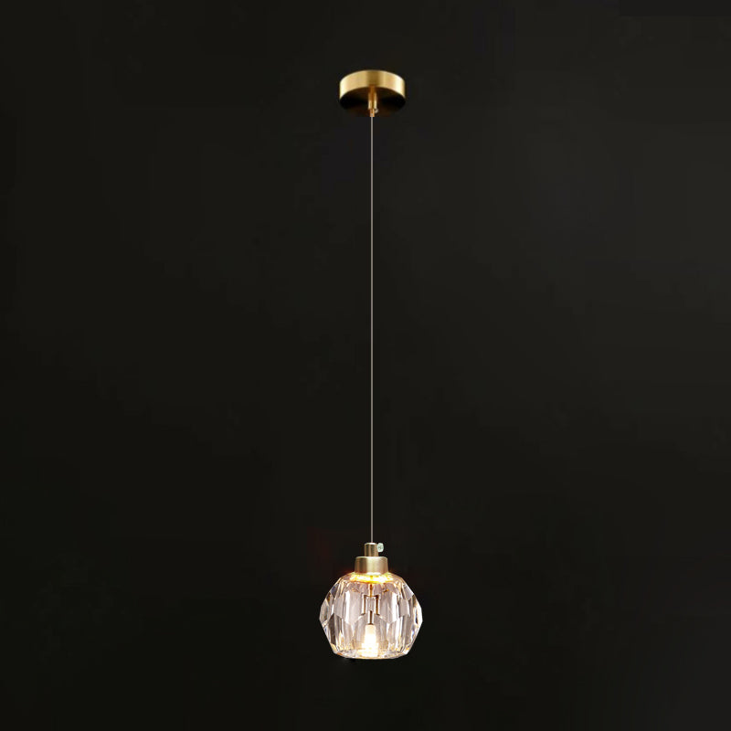 Lampada appesa al cristallo a LED semplice soggiorno in stile lusso lampadario a sospensione a sospensione