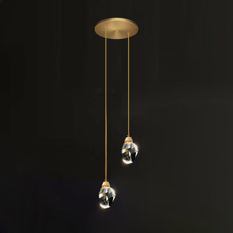 Lampada appesa al cristallo a LED semplice soggiorno in stile lusso lampadario a sospensione a sospensione