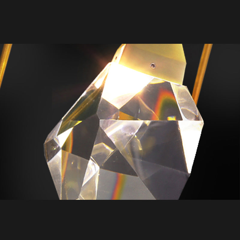 Lampada appesa al cristallo a LED semplice soggiorno in stile lusso lampadario a sospensione a sospensione