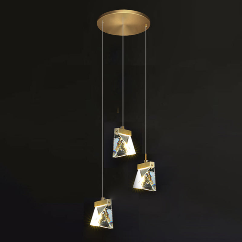 Lampada appesa al cristallo a LED semplice soggiorno in stile lusso lampadario a sospensione a sospensione