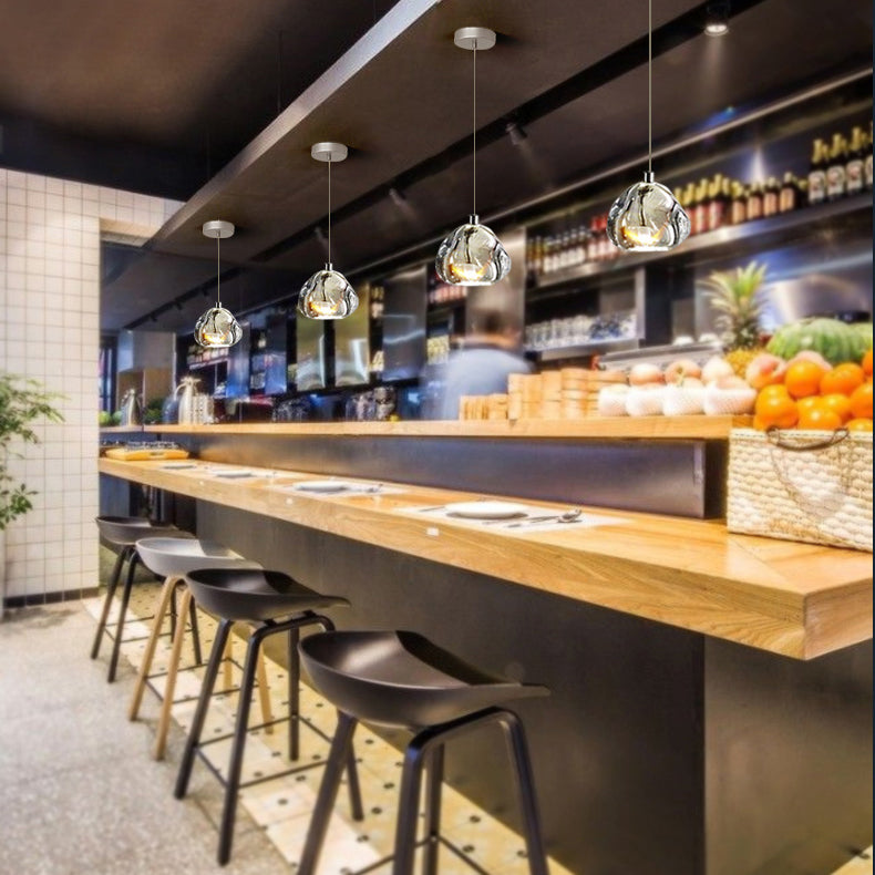 Lampada appesa al cristallo a LED semplice soggiorno in stile lusso lampadario a sospensione a sospensione