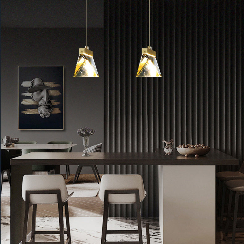 Lampada appesa al cristallo a LED semplice soggiorno in stile lusso lampadario a sospensione a sospensione