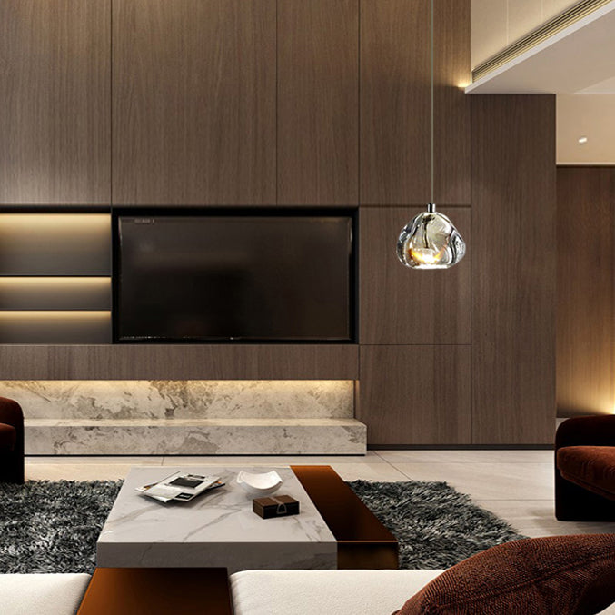 Lampada appesa al cristallo a LED semplice soggiorno in stile lusso lampadario a sospensione a sospensione