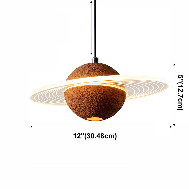 Contemporary Style Globe Hanging Lamp Stone Single Light Pendant Lamp for Bar