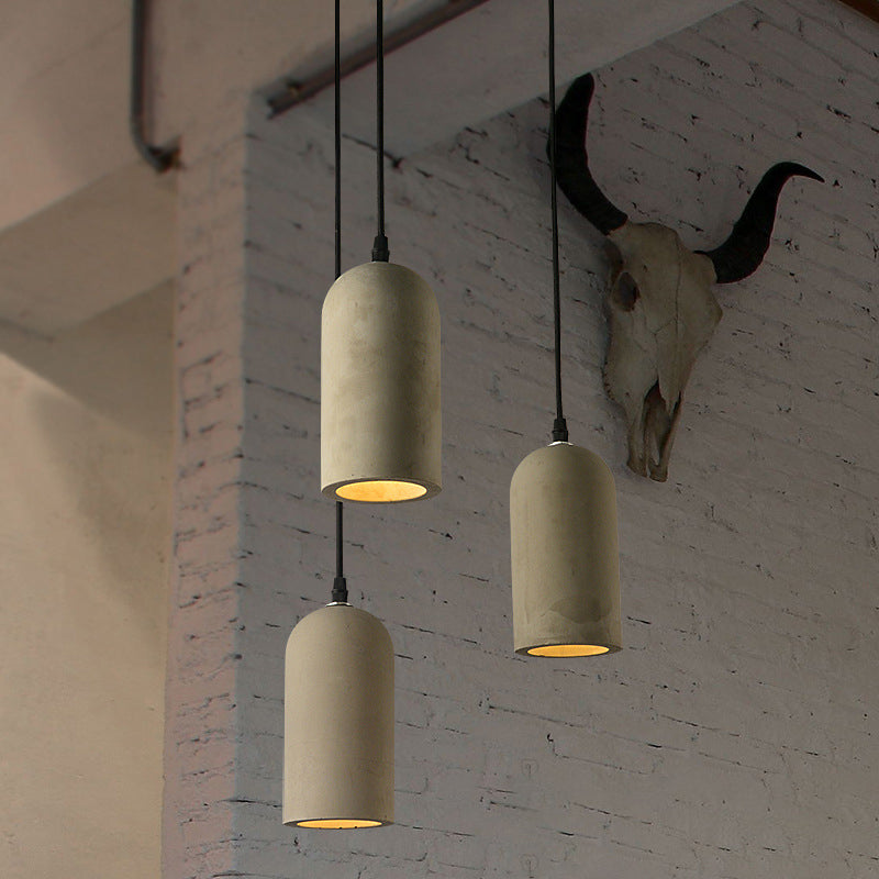 Nordic Style Gray Pendant Light with Shade 1 Light Cement Ceiling Lamp for Cloth Shop