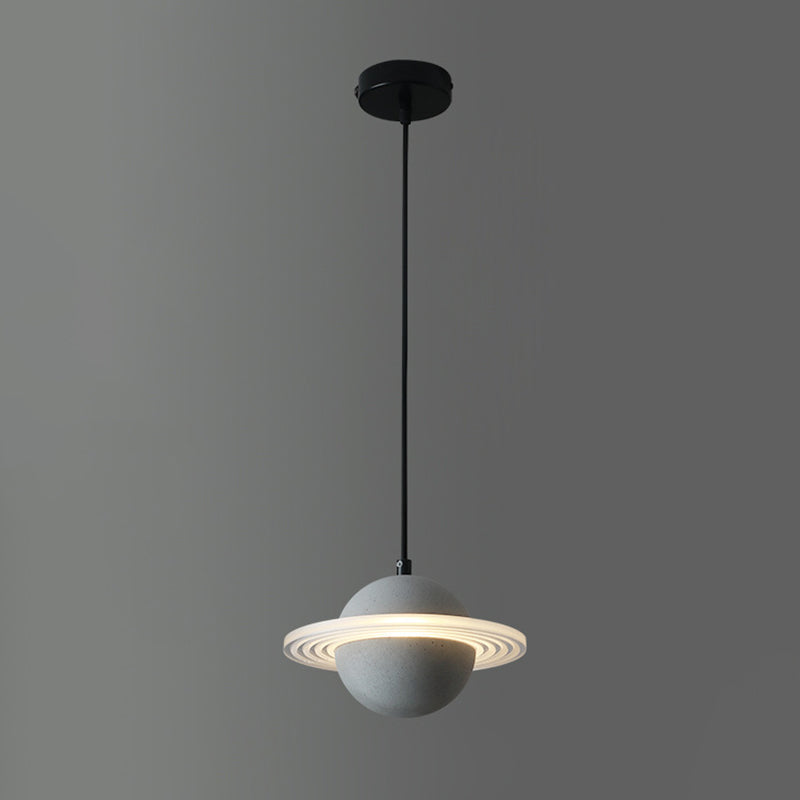 Stone Integrated LED Hanging Lamp Kit Minimalist Style Pendant Spherical in 1 Light