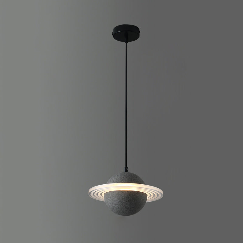 Stone Integrated LED Hanging Lamp Kit Minimalist Style Pendant Spherical in 1 Light