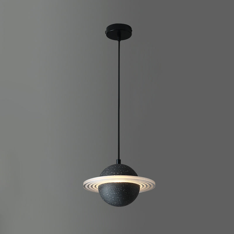 Stone Integrated LED Hanging Lamp Kit Minimalist Style Pendant Spherical in 1 Light