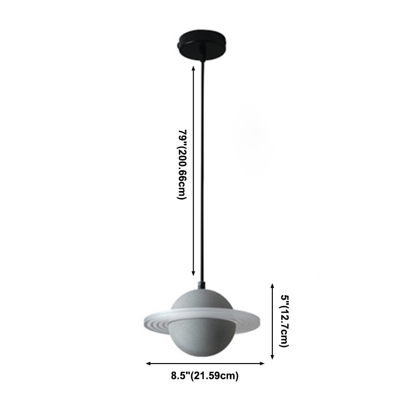 Stone Integrated LED Hanging Lamp Kit Minimalist Style Pendant Spherical in 1 Light