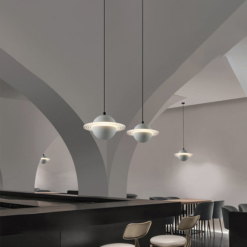 Stone Integrated LED Hanging Lamp Kit Minimalist Style Pendant Spherical in 1 Light