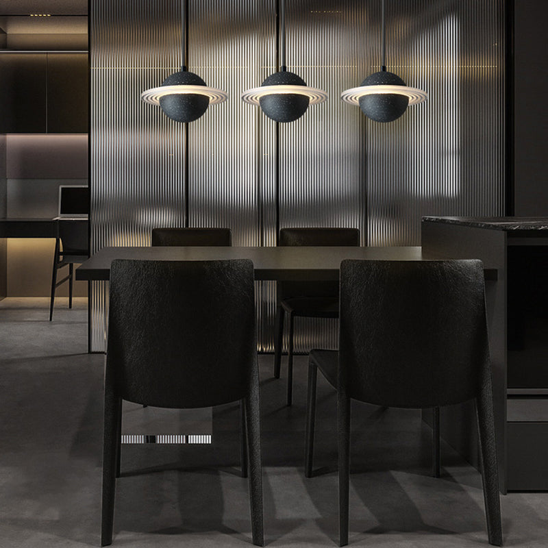 Stone Integrated LED Hanging Lamp Kit Minimalist Style Pendant Spherical in 1 Light