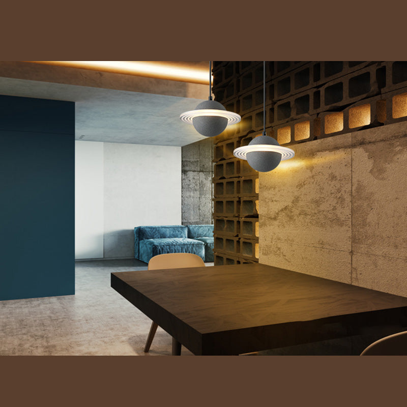 Stone Integrated LED Hanging Lamp Kit Minimalist Style Pendant Spherical in 1 Light