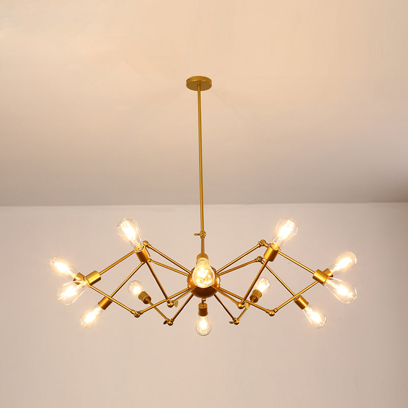 Araña múltiple lámpara de lámpara vintage lámpara de luz colgante industrial de hierro