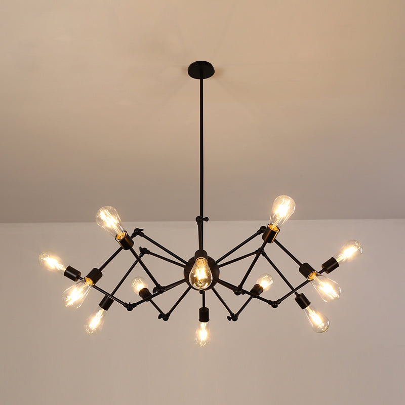 Araña múltiple lámpara de lámpara vintage lámpara de luz colgante industrial de hierro