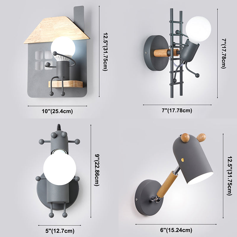 Light Aibture a monte della parete in metallo semplice stile moderno 1 luce da parete interno a parete
