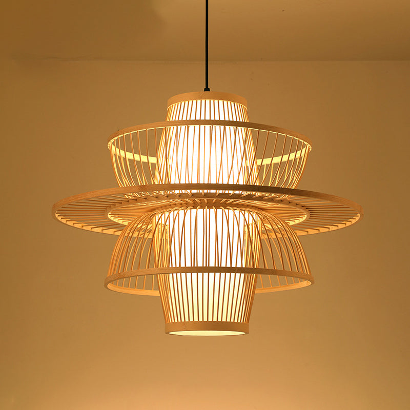Chinesische Anhänger Beleuchtungskörper Rattan Hanges Licht mit hängenden Kabel für das Restaurant