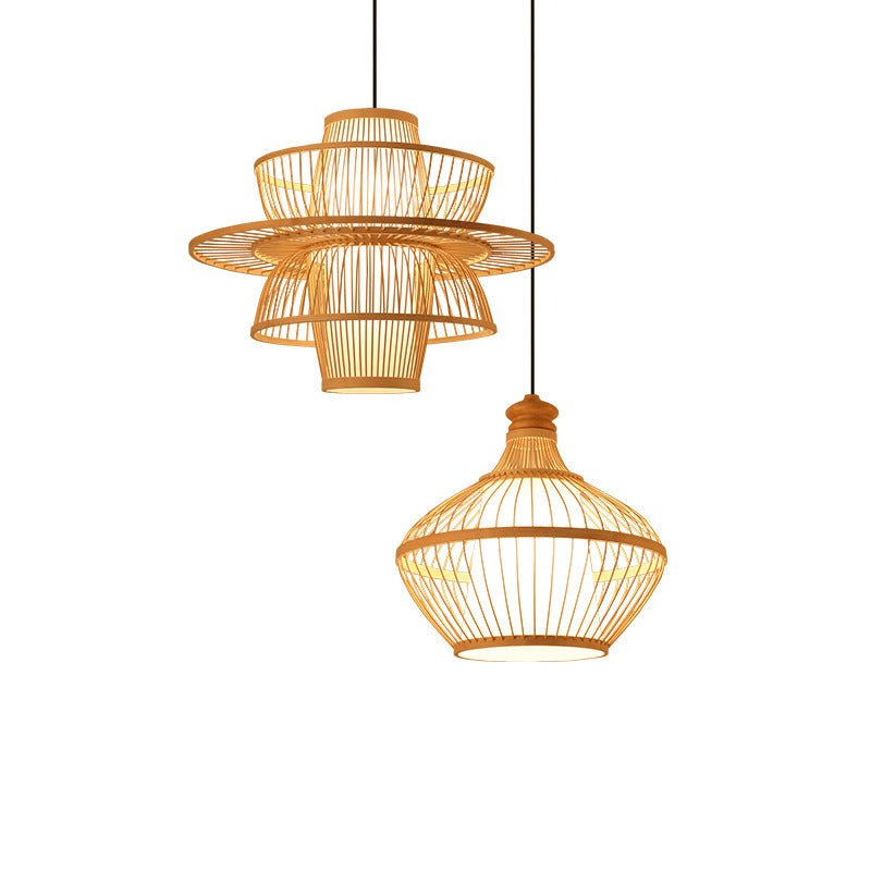 Chinesische Anhänger Beleuchtungskörper Rattan Hanges Licht mit hängenden Kabel für das Restaurant
