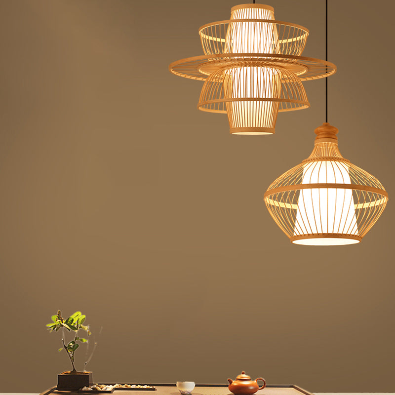 Chinesische Anhänger Beleuchtungskörper Rattan Hanges Licht mit hängenden Kabel für das Restaurant