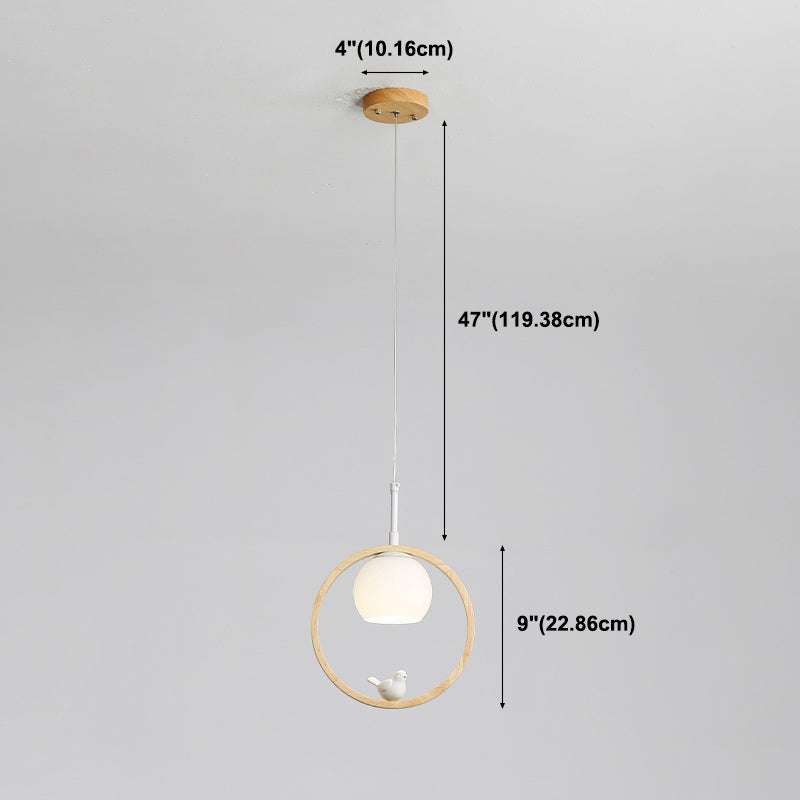 Luci a sospensione a sospensione rotonda lampada a sospensione bianca moderna con tonalità di vetro per ristorante