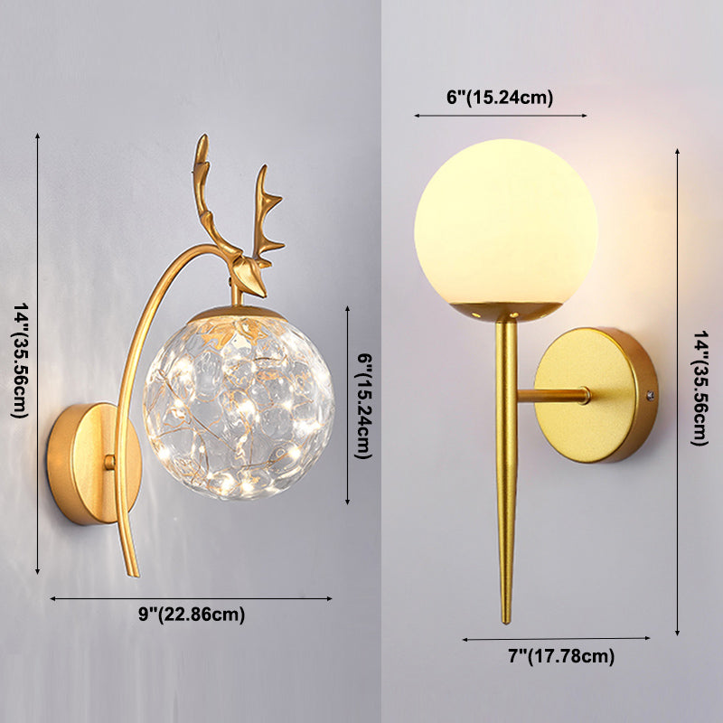 Modern Wall Mounted Lamp in Gold/Black Single Head Sconce Lights for Foyer