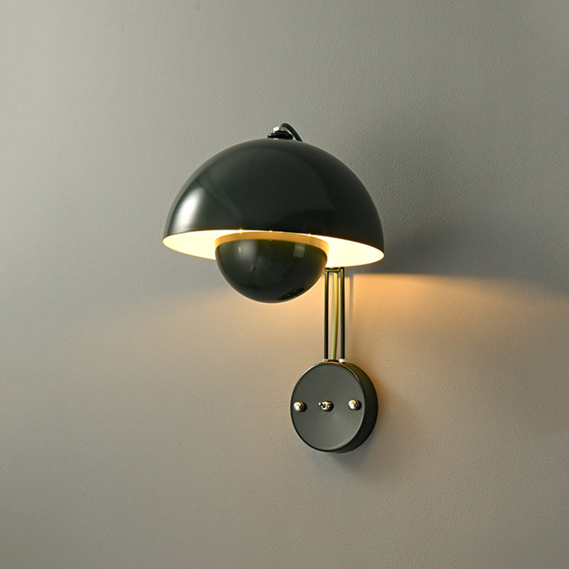 Dome Metal Wall Sconce Simple Macaron Style 1 Light Indoor Wall Mount Light Fixture