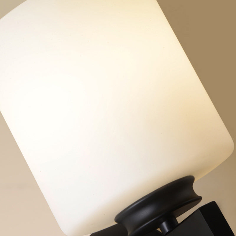 Luci di applique in vetro limpido/latteo di vetro funce moderno a muro interno appeso in nero in nero